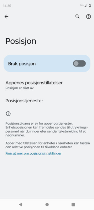 Slå av Bruk posisjon