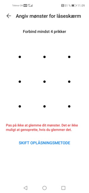 Tegn et oplåsningsmønster