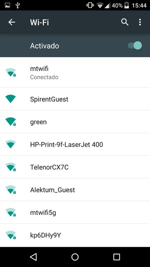 Ahora está conectado a la red Wi-Fi