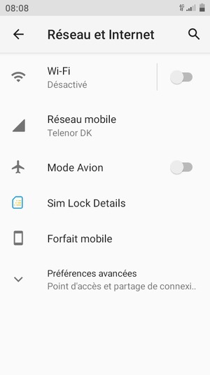 Sélectionnez Wi-Fi