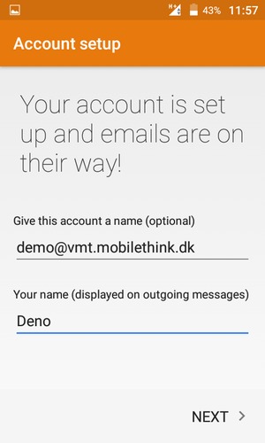 Give your account a name and enter your name. Select NEXT