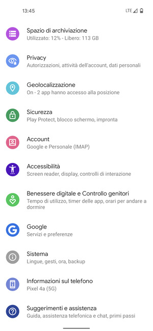 Scorri e seleziona Sistema