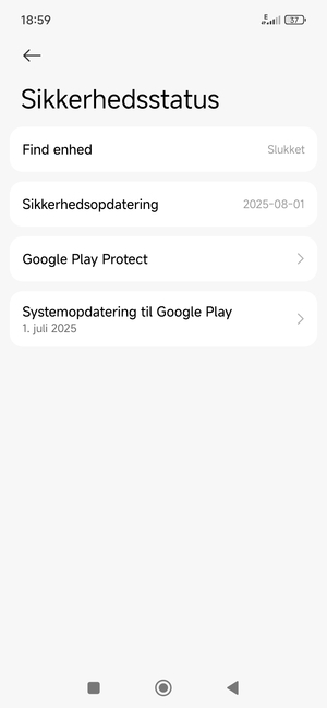 Vælg Systemopdatering til Google Play