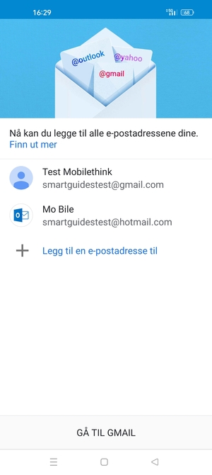 Velg GÅ TIL GMAIL