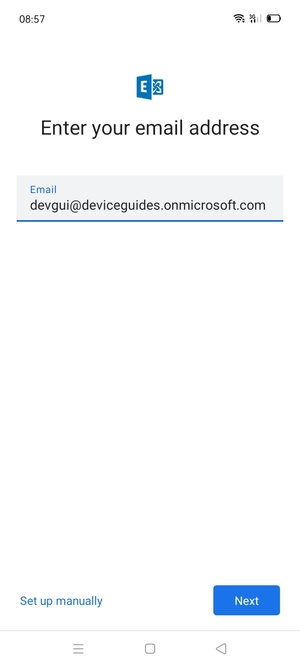 Enter your Email address and  select Set up manually