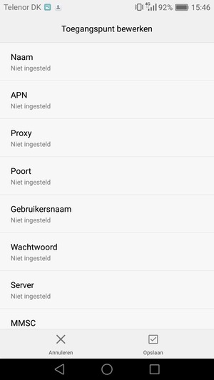 Voer internetgegevens in