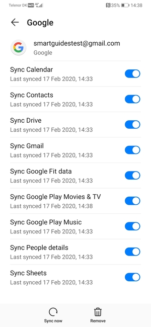 Select Sync now