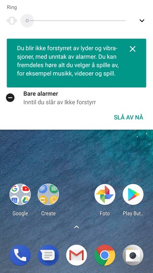 Trykk en gang til for lydløs modus