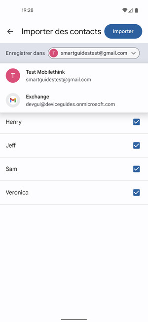 Sélectionnez votre compte Google
