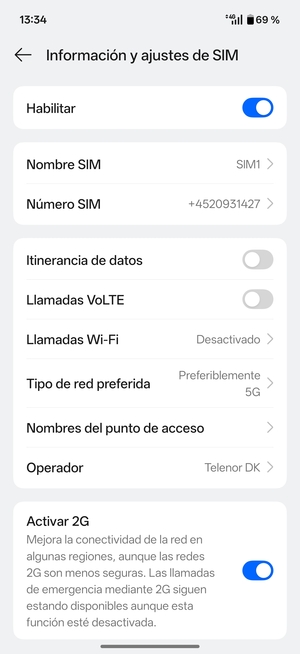 Seleccione Tipo de red preferido