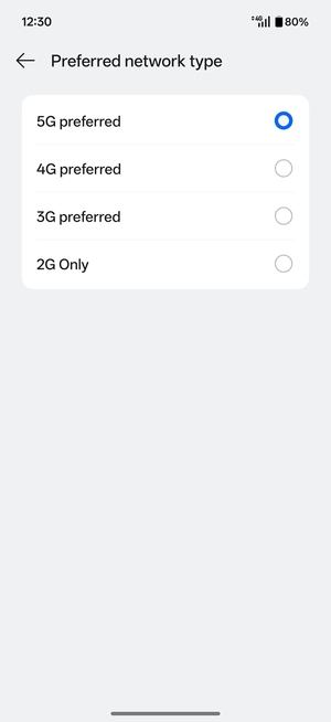 Select your preferred option