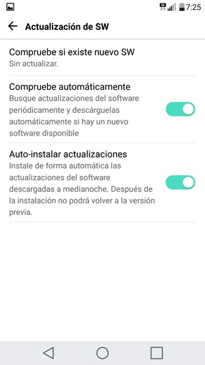 Seleccione Compruebe si existe nuevo SW