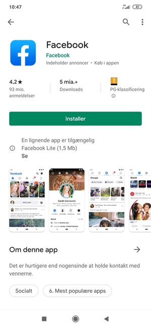 Vælg Installer