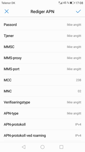 Bla ned og skriv inn MMS-informasjon