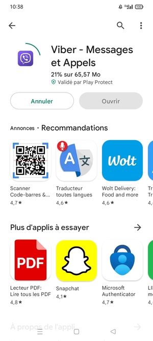 Veuillez attendre la fin de la procédure d'installation