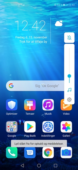 Vælg Lydløs for at skifte til lyd igen