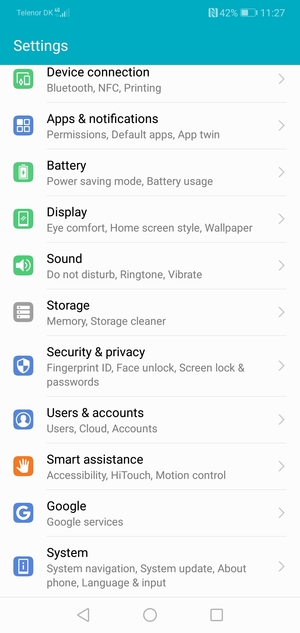 Scroll to and select System