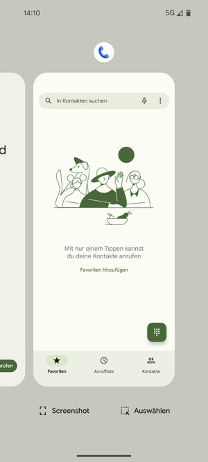 Apps nach oben streifen, um sie zu schliessen