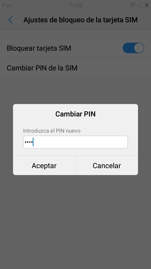 Introduzca su PIN nuevo y seleccione Aceptar