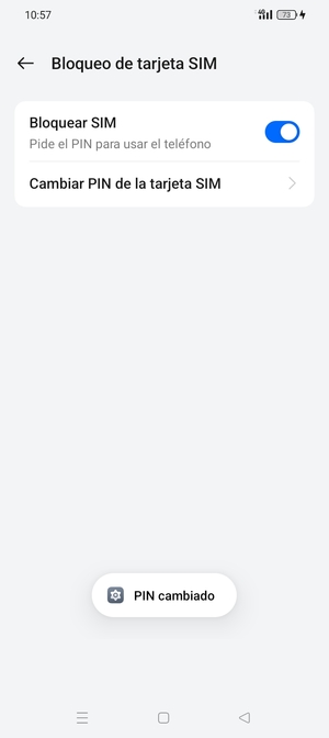 Su PIN de la tarjeta SIM ha sido cambiado