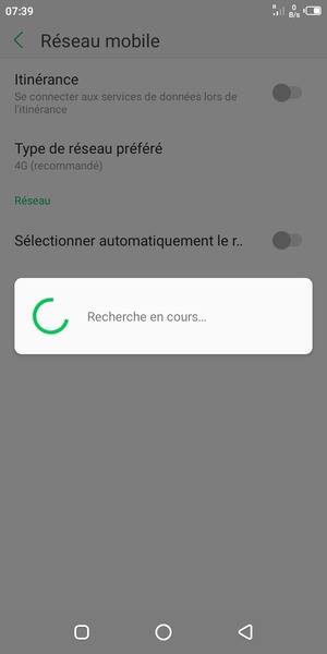 Veuillez attendre la fin de la recherche