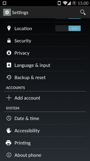 Scroll to and select About phone