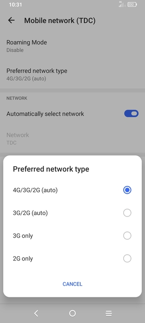 Select your preferred option