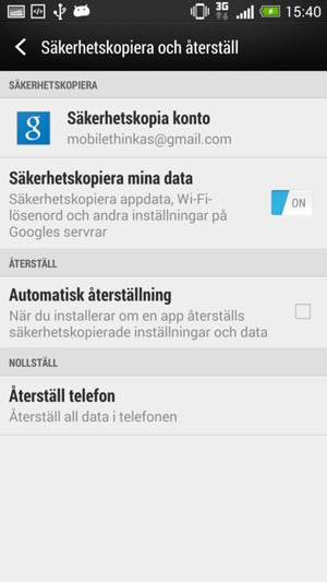 Återgå till Inställningar-menyn