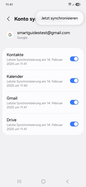 Wählen Sie Jetzt synchronisieren