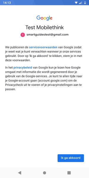 Selecteer Ik ga akkoord