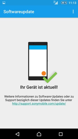Falls Ihr Handy aktualisiert ist, wird Ihnen der folgende Bildschirm angezeigt.