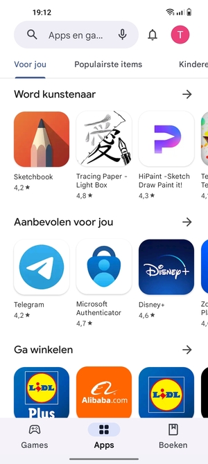 Selecteer de zoekbalk