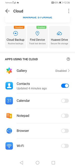 Select Cloud backup