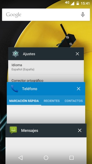 Deslice las aplicaciones a la derecha para cerrarlas