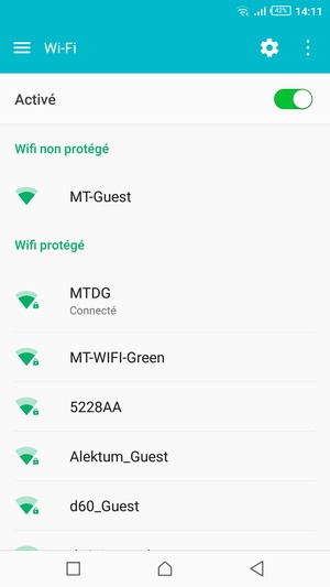 Vous êtes maintenant connecté au réseau Wi-Fi