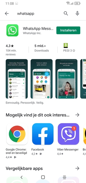Selecteer de app