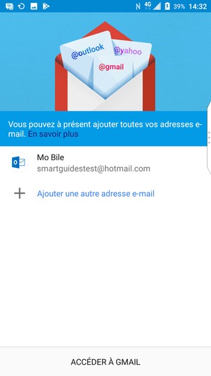 Sélectionnez ACCÉDER  À GMAIL