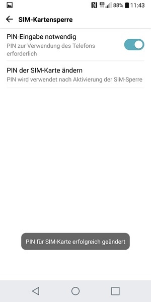 Ihre PIN für SIM-Karte wurde geändert