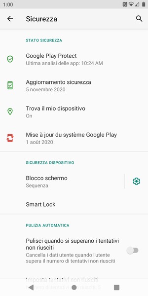 Il tuo telefono è ora protetto dal blocco schermo