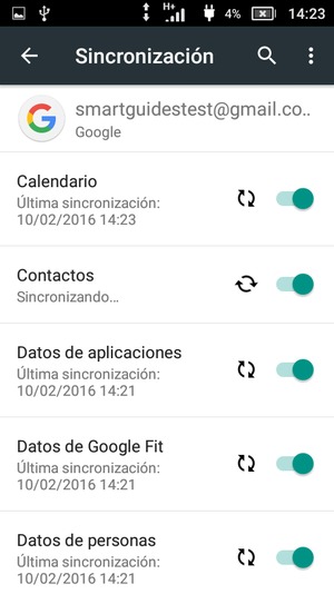 Su información será sincronizada