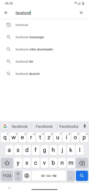 Geben Sie den Namen der App ein und wählen Sie Suchen