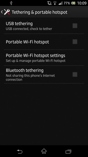 Select Portable Wi-Fi hotspot settings
