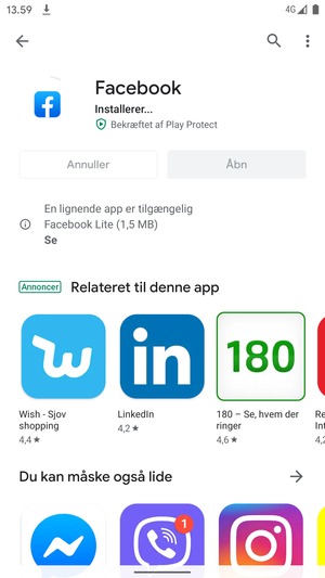Afvent at installeringen er afsluttet