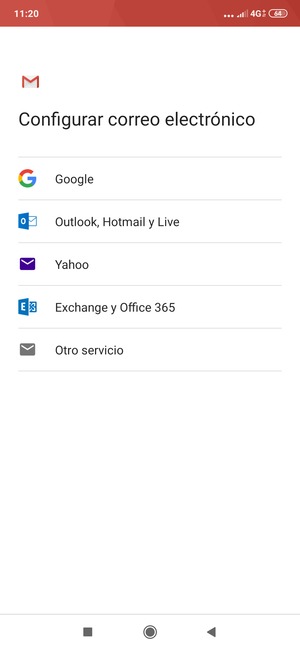 Seleccione Outlook, Hotmail y Live