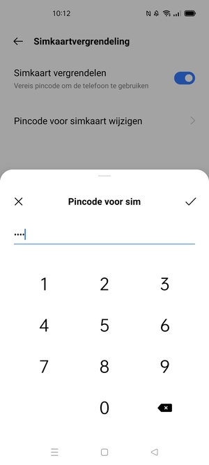 Bevestig uw nieuwe pincode voor de simkaart en selecteer OK