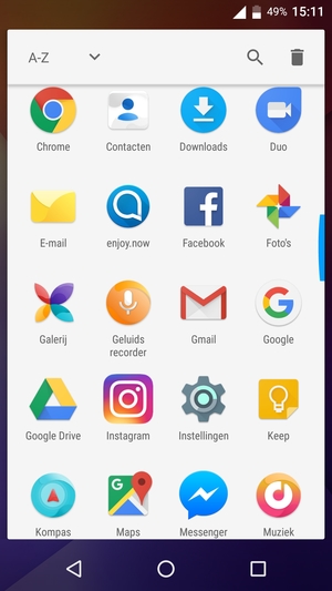 Scroll naar en selecteer Instellingen