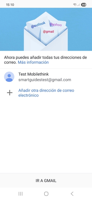 Seleccione IR A GMAIL
