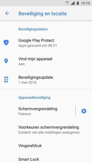 Uw telefoon is nu beveiligd met een schermvergrendeling