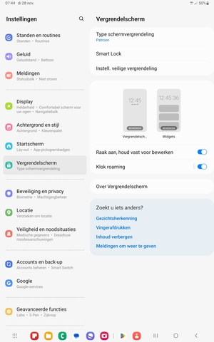 Uw tablet is nu beveiligd met een schermvergrendeling