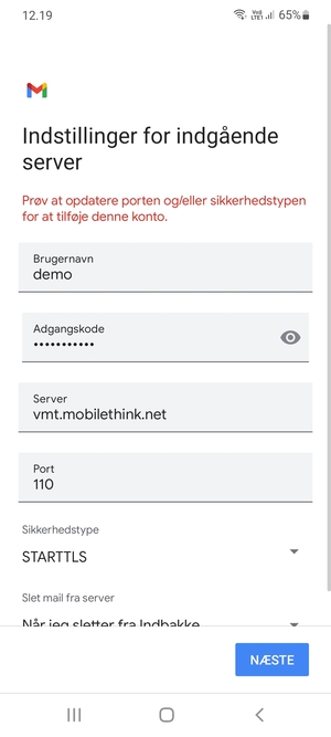 Vælg Sikkerhedstype